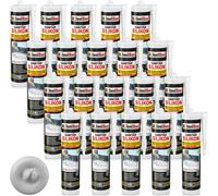 Isolbau Silicone sanitaire 20 x 300 ml Gris clair Mastic silicone élastique joints salle de bain cuisine