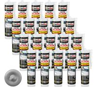 Isolbau Silicone sanitaire 20 x 300 ml Gris Mastic silicone élastique joints salle de bain cuisine