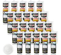 Isolbau Silicone sanitaire 20 x 300 ml Transparent Mastic silicone élastique joints salle de bain cuisine