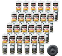 Isolbau Silicone sanitaire 24 x 300 ml Anthracite Mastic silicone élastique joints salle de bain cuisine