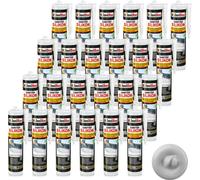 Isolbau Silicone sanitaire 24 x 300 ml Gris clair Mastic silicone élastique joints salle de bain cuisine