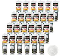 Isolbau Silicone sanitaire 24 x 300 ml Transparent Mastic silicone élastique joints salle de bain cuisine