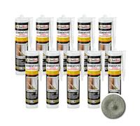Isolbau Zement-Fix Express Lot de 10 cartouches de mastic de réparation pour joints et fissures en intérieur et extérieur Gris ciment 300 ml