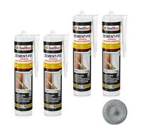 Isolbau Zement-Fix Express Lot de 4 cartouches de mortier de réparation pour joints et fissures en intérieur et extérieur Gris béton 300 ml