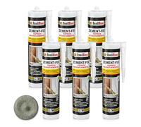 Isolbau Zement-Fix Express Lot de 6 cartouches de mortier de réparation pour joints et fissures en intérieur et en extérieur Gris ciment 300 ml