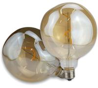 ISOLED Ampoule déco LED Vintage Line E27 125, 4W, blanc ultra chaud, verre ambré, gradable - Lampes LED socle E27