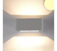 ISOLED Applique LED direct/indirect 4x3W CREE, IP54, argent, blanc chaud - Lampes murales et de plafond