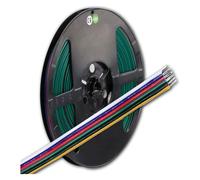 Isoled, Bande LED, Câble RGB+W+WW 10m bobine 6 pôles 0.5mm2 H03VH-H AWG20 (RGB, 1000 cm, Intérieur)
