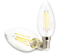ISOLED Bougie LED E14, 4W, transparente, blanc chaud, gradable - Lampes LED socle E14