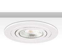 ISOLED Collerette d'encastrement ronde orientable pour source GU10/MR16, blanc et aluminium blanc - Encastrés de plafond