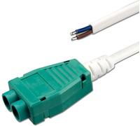 ISOLED Distributeur à 2 voies mini-prise femelle, 1 m, 2x0,75, IP54, blanc-vert, max. 48V - Accessoires divers