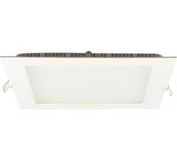 ISOLED Downlight LED, 15W, carré, ultra plat, éblouissement réduit, blanc, blanc chaud - Spot de plafond