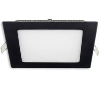 ISOLED Downlight LED, 15W, carré, ultra plat, éblouissement réduit, noir, blanc chaud, gradable - Spot de plafond