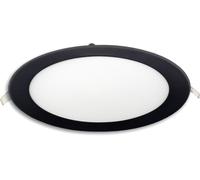 ISOLED Downlight LED, 18W, rond, ultra plat, éblouissement réduit, noir, blanc chaud, gradable - Spot de plafond