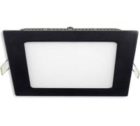 ISOLED Downlight LED, 9W, carré, ultra plat, éblouissement réduit,noir, blanc chaud, gradable - Spot de plafond
