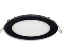 ISOLED Downlight LED, 9W, rond, ultra plat, éblouissement réduit, noir, blanc chaud, gradable - Spot de plafond