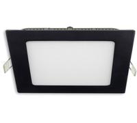 ISOLED Downlight LED ultraplat carré noir, 18W, 225x225mm, Colorswitch 300035004000K, dimmable - Spot de plafond
