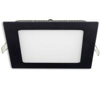 ISOLED Downlight LED ultraplat carré noir, 24W, 300x300mm, Colorswitch 300035004000K, dimmable - Spot de plafond