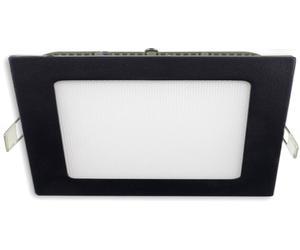 ISOLED Downlight LED ultraplat carré noir, 24W, 300x300mm, Colorswitch 300035004000K, dimmable - Spot de plafond