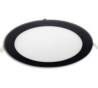 ISOLED Downlight LED ultraplat rond noir, 24W, 300mm, Colorswitch 300035004000K, dimmable - Spot de plafond