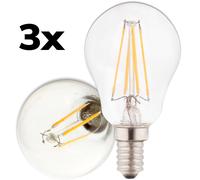 ISOLED E14 LED Illu, 4W, transparent, blanc chaud, pack de 3 - Lampes LED socle E14