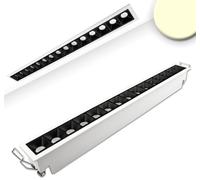 ISOLED Luminaire encastré LED ligne grille blanc/noir, grad. par TRIAC, 30W, blanc chaud - Luminaires encastrés