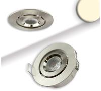 ISOLED Luminaire LED encastré MiniAMP aluminium brossé, 3W, 12V DC, blanc chaud, dimmable - Luminaires encastrés