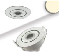 ISOLED Luminaire LED encastré MiniAMP blanc, 3W, 12V DC, blanc chaud, dimmable, 100cm de câble - Luminaires encastrés