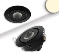 ISOLED Luminaire LED encastré MiniAMP noir, 3W, 12V DC, blanc chaud, dimmable, 100cm de câble - Luminaires encastrés