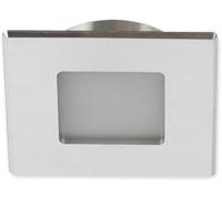 ISOLED Meubles LED encastrés projecteur MiniAMP ALU brossé, carré,3W, 120°, 12V DC blanc chaud - Luminaires encastrés