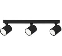 ISOLED Plafonnier de 3 projecteurs LED orientable, corps noir mat, IP20, pour recevoir des sources - Lampes murales et de plafond