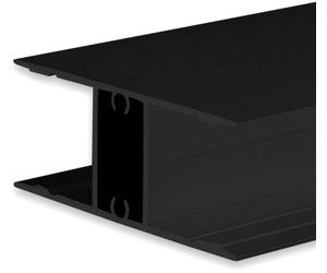 ISOLED Profil de luminaire LED pour montage en surface HIDE DOUBLE aluminium noir RAL 9005, 200cm - Profilés LED et profilés encastrés
