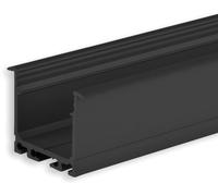 ISOLED Profil d'installation LED DIVE24 aluminium noir RAL9005, 200cm - Profilés LED et profilés encastrés
