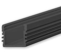 ISOLED Profilé en applique LED SURF12 aluminium noir revêtu par poudre RAL 9005, 200 cm - Profilés LED et profilés encastrés