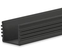 ISOLED Profilé en applique LED SURF12 BORDERLESS aluminium noir revêtu par poudre RAL 9005, 200 cm - Profilés LED et profilés encastrés