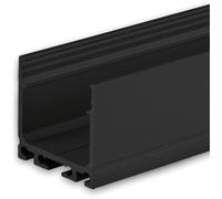 ISOLED Profilé en applique LED SURF24 aluminium noir revêtu par poudre RAL 9005, 200 cm - Profilés LED et profilés encastrés