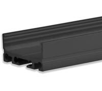 ISOLED Profilé en applique LED SURF24 FLAT V1 aluminium noir revêtu par poudre RAL 9005, 200 cm - Profilés LED et profilés encastrés