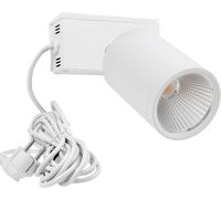 ISOLED Spot à LED avec étrier de fixation et prise schuko 40W, 36°, pivotant, blanc mat, 3000K - Lampes murales et de plafond