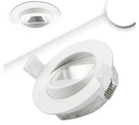 ISOLED Spot LED asymétrique enc. orient., col. ronde blanche, IP44, 8 W, 50°, blanc neutre - Luminaires encastrés