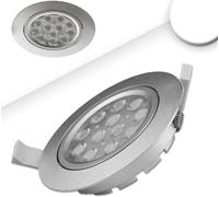 ISOLED Spot LED enc. orient., ronde, col. grise, 15 W, 72°, blanc neutre, gradable - Luminaires encastrés
