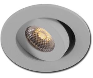 ISOLED Spot LED encastrable, gamme MiniAMp, orient., col. alu bros, 3W, 24VDC, 3000K, blc chd - Luminaires encastrés