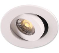 ISOLED Spot LED encastrable, gamme MiniAMp, orient., col. blc, 3W, 24VDC, 3000K, blc chd, gradable - Luminaires encastrés
