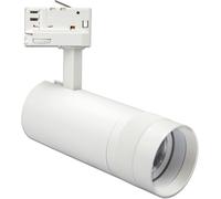 ISOLED Spot pour rail 3 allumages focalisable, 24W, 20°-55°, blanc mat, 3000K - Lampes avec adaptateur triphasé 230V