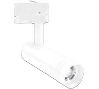 ISOLED Spot pour rail 3 allumages focalisable, 8W, 20°-55°, blanc mat, 4000K - Lampes avec adaptateur triphasé 230V