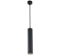 ISOLED Suspension LED pour source GU10, corps cylindrique noir, diam 60 mm long. 300 mm, sans source - Lampes pendulaires