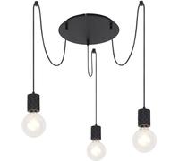ISOLED Suspension LED ronde noir mat, 3xE27 douille, sans ampoules - Lampes pendulaires