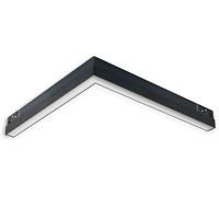 ISOLED Track48 luminaire d'angle horizontal noir, 20W, 120°, 48V, 3000K, IRC90, prismatique, Line - 3 phases électrique rail 48V