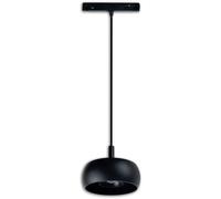 ISOLED Track48 Luminaire suspendu Circle 8W, 45°, 48V DC, noir, 3000K, DALI dimmable - Lampes avec adaptateur triphasé 48V