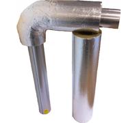 Isopartner Isolation pour tuyau de fumée, Ø 110 mm, longueur 1000 mm, 35 mm avec enveloppe en feuille d'aluminium, 1 pièce.