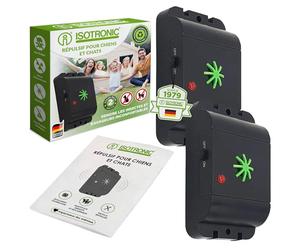 ISOTRONIC Anti Chat Chien Deratisation Ultrason Deratiseur Répulsif Electronique Produit Anti Nuisible Dispositif à ultrasons Elimination pour Maison Jardin Voiture - Lot de 2